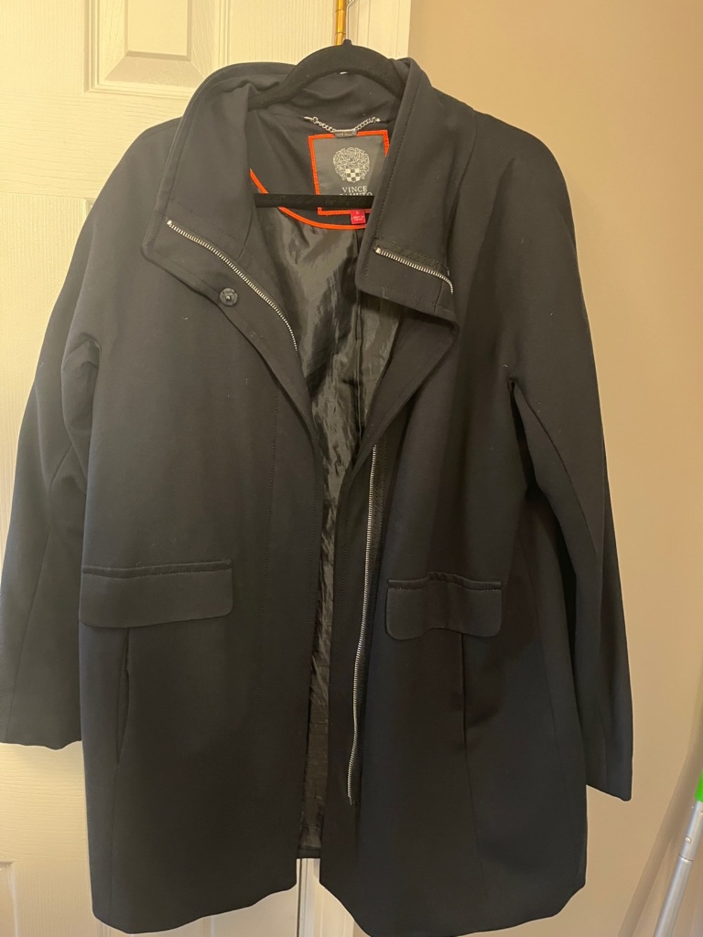 Vince Camuto Black Lightweight Trench Coat with Zip